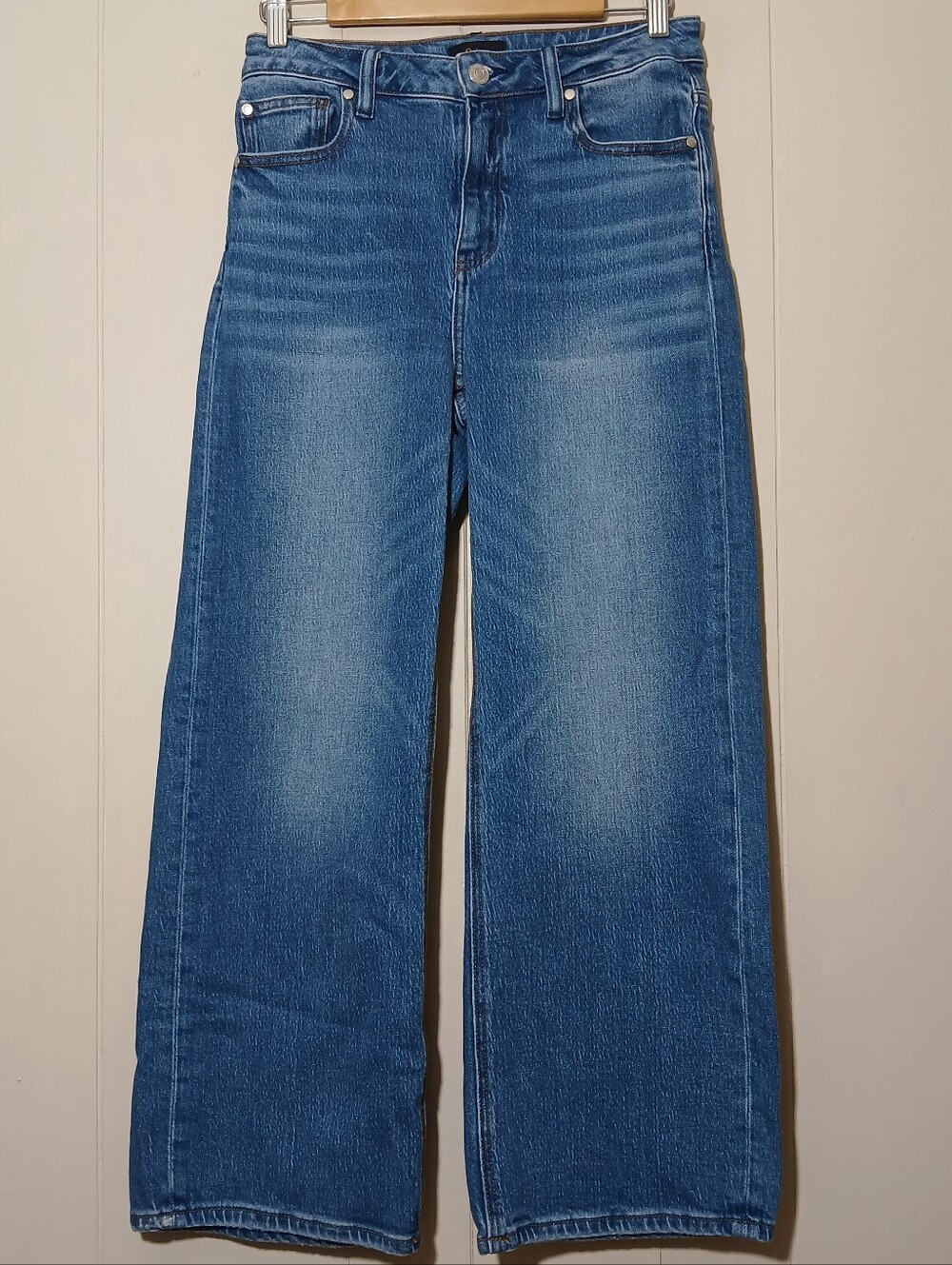 Quince Bella Stretch Relaxed Straight Jeans Blue Medium Wash Organic Denim - Picture 2 of 10